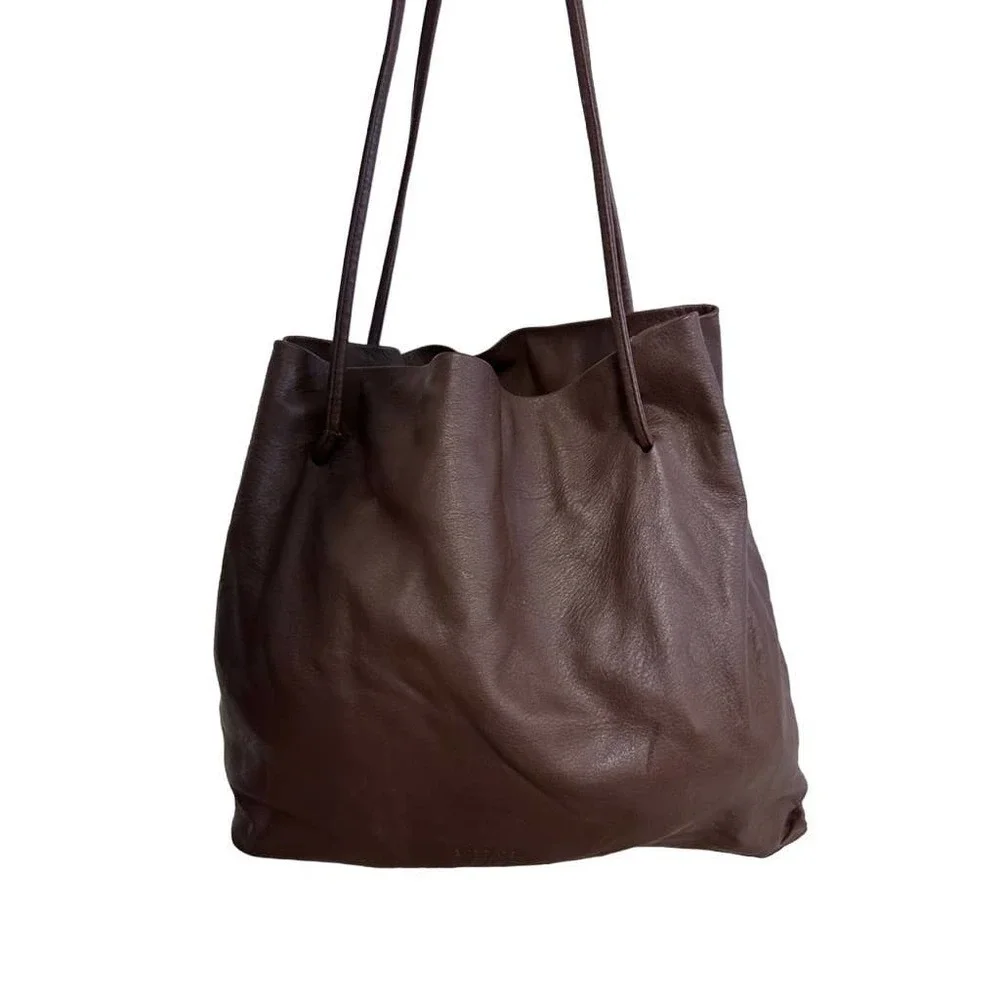 Prada Brown Lamb Leather Tote Large - Picture 3 of 14
